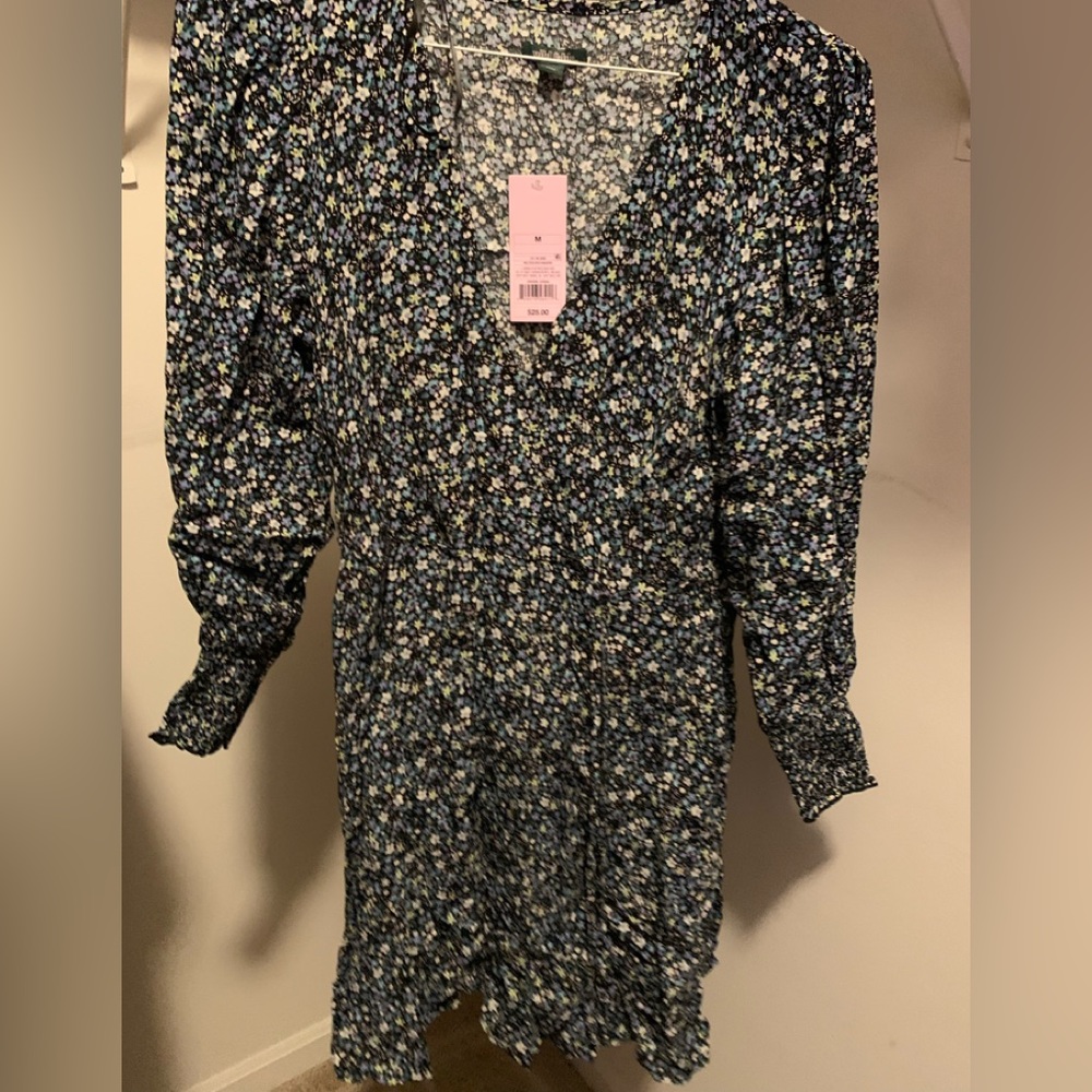 Wild Fable Blue~lavender~yellow flowers Medium dress